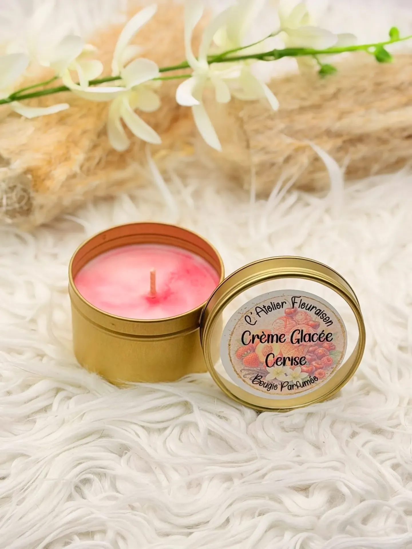 Petite Bougie "Crème Glacée Cerise"