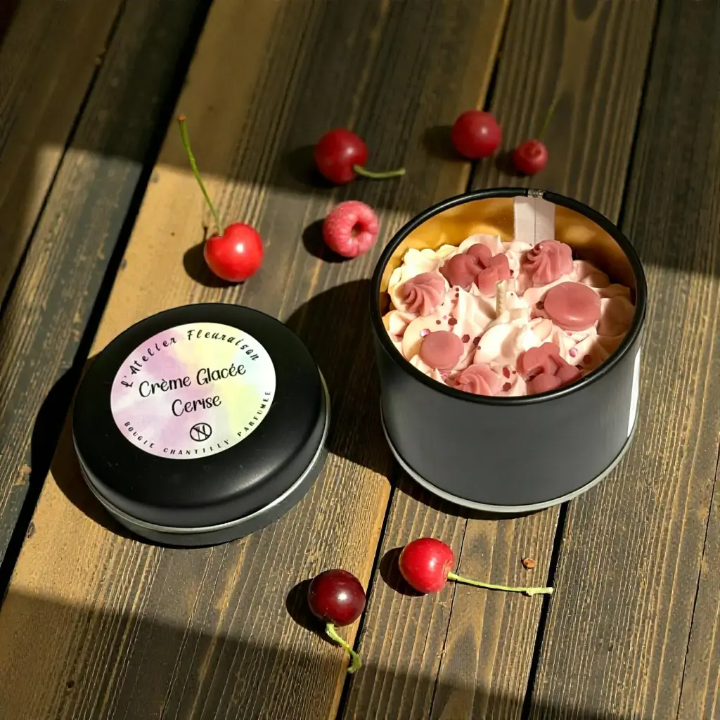 Bougie Chantilly "Crème Glacée Cerise"  