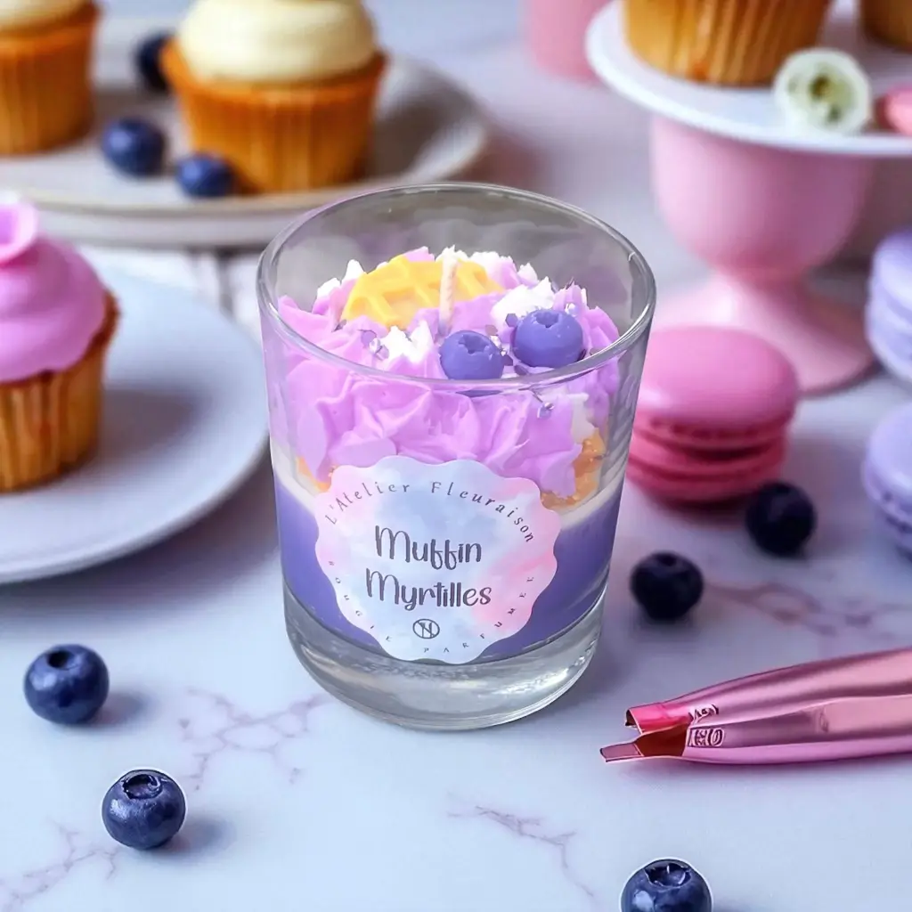 Bougie Chantilly "Muffin Myrtilles"