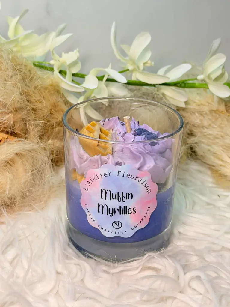 Bougie Chantilly "Muffin Myrtilles"