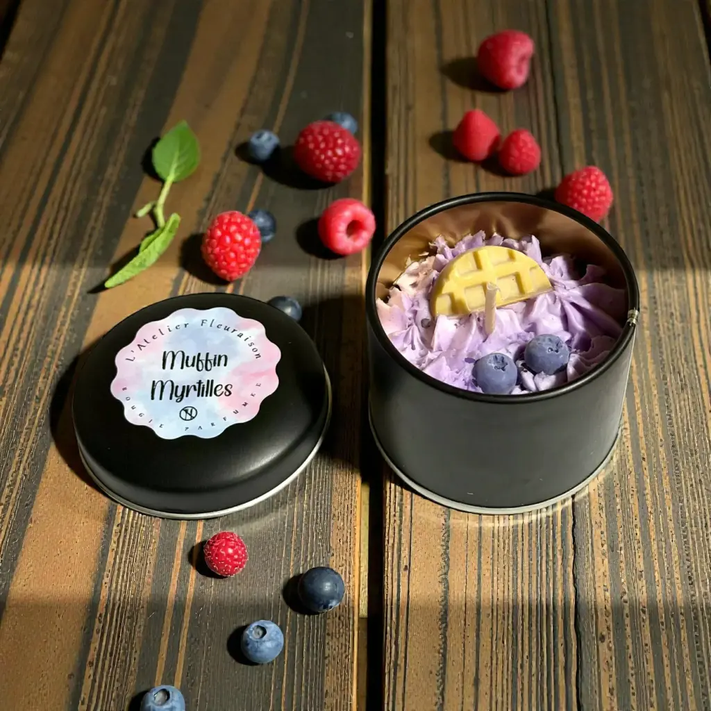 Bougie Chantilly "Muffin Myrtilles" 