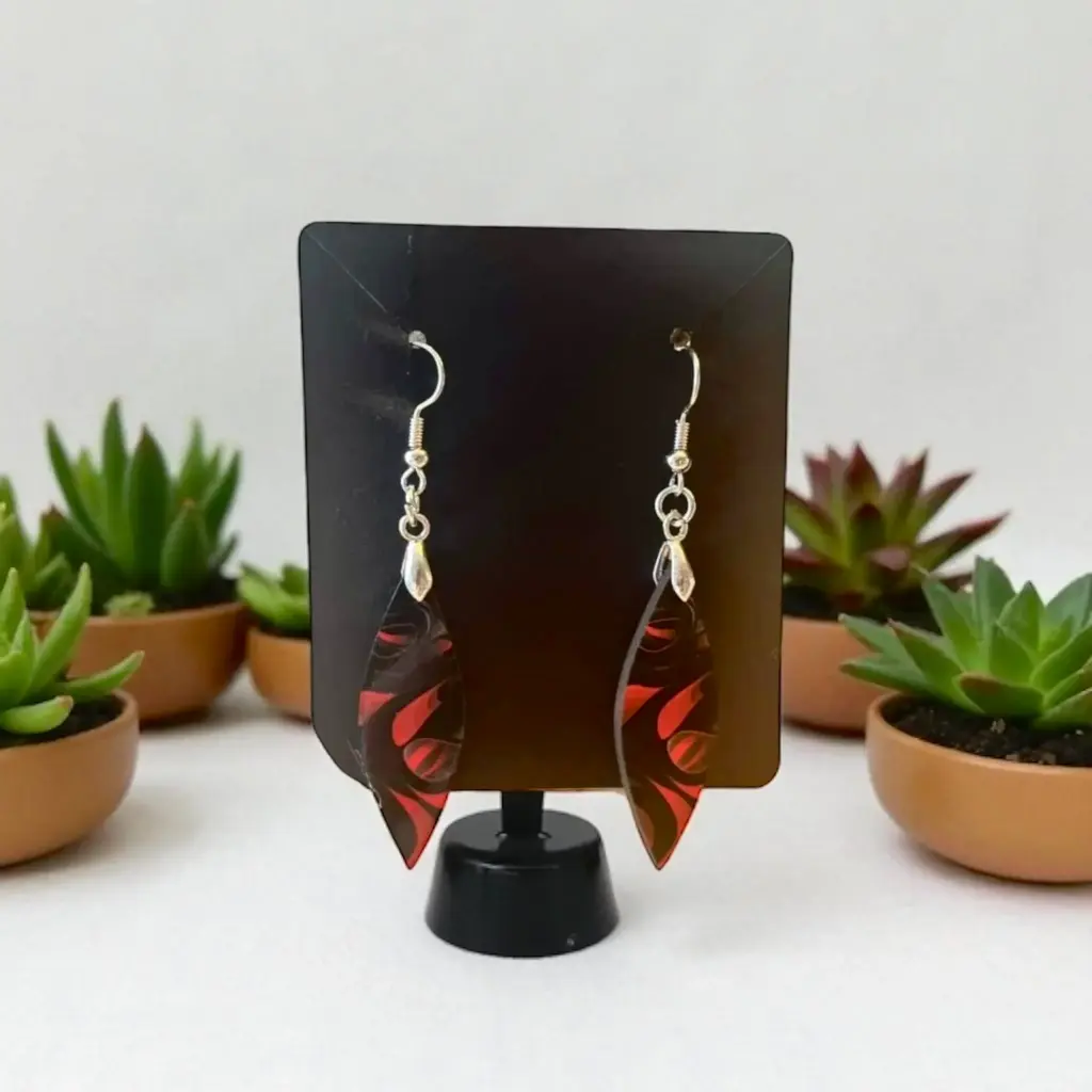 Boucles d'oreilles Navette (Flamme Nocturne)